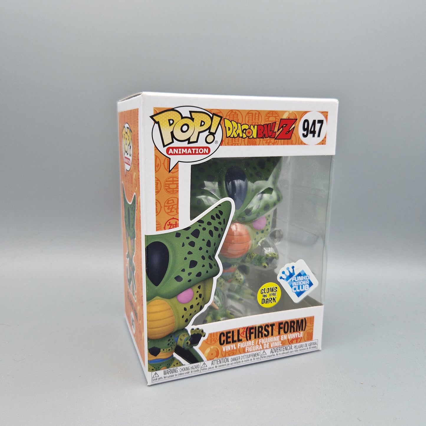 Funko Pop! Animation	Dragonball Z	#947	Cell (First Form)	Funko Shop Exclusive	Glows in the Dark