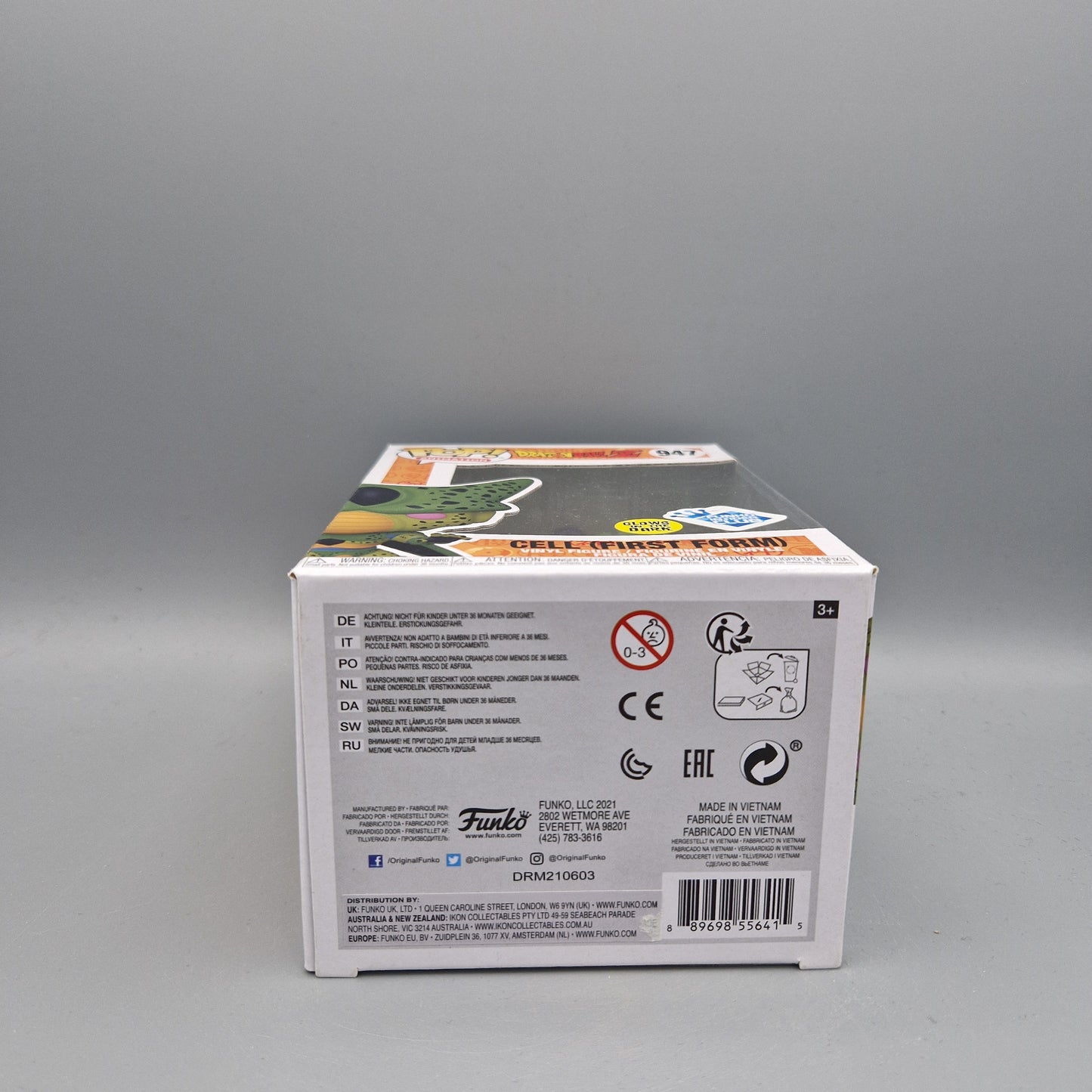 Funko Pop! Animation	Dragonball Z	#947	Cell (First Form)	Funko Shop Exclusive	Glows in the Dark