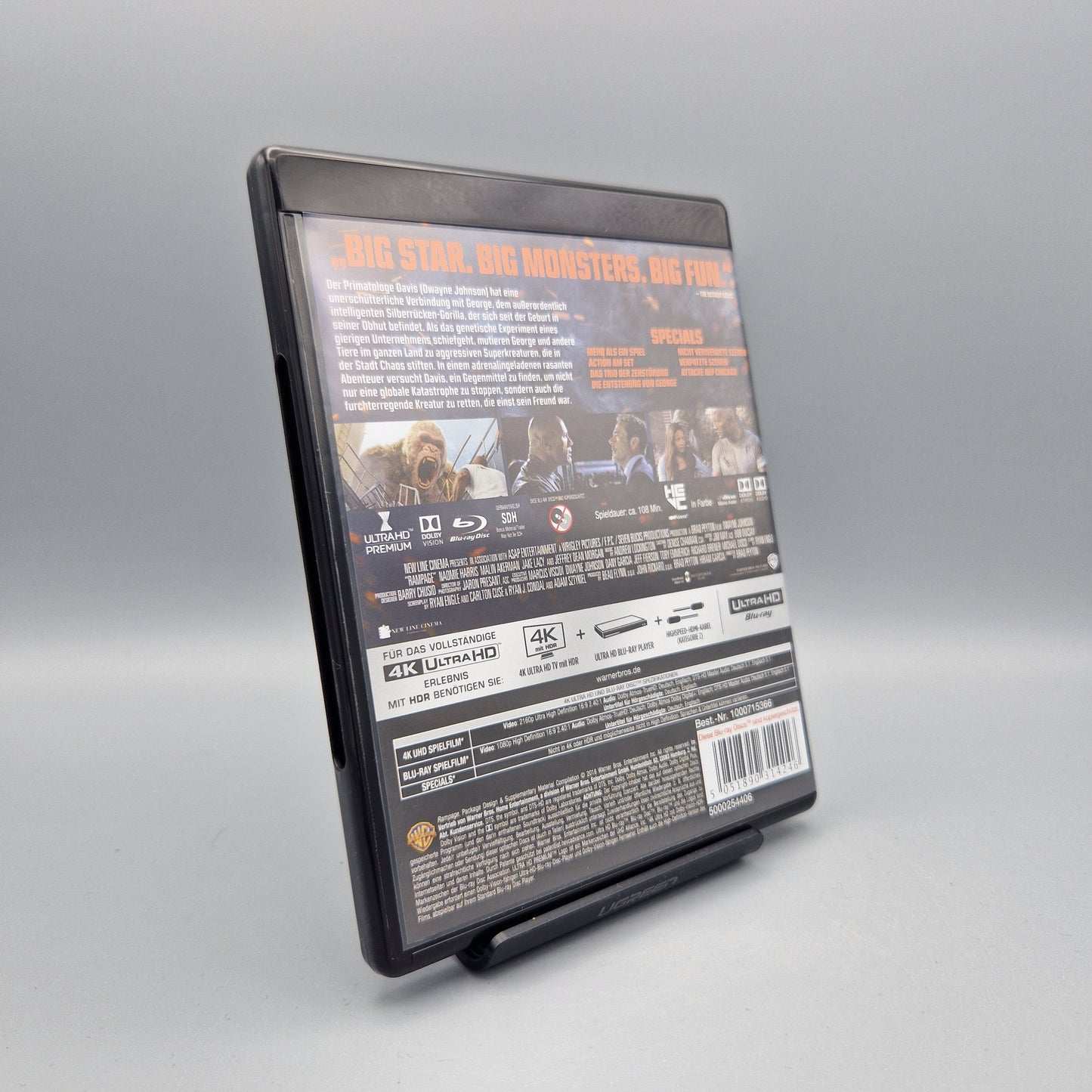 Blu-Ray Film: 4K Ultra HD Rampage: Big Meets Bigger Zustand: Sehr Gut