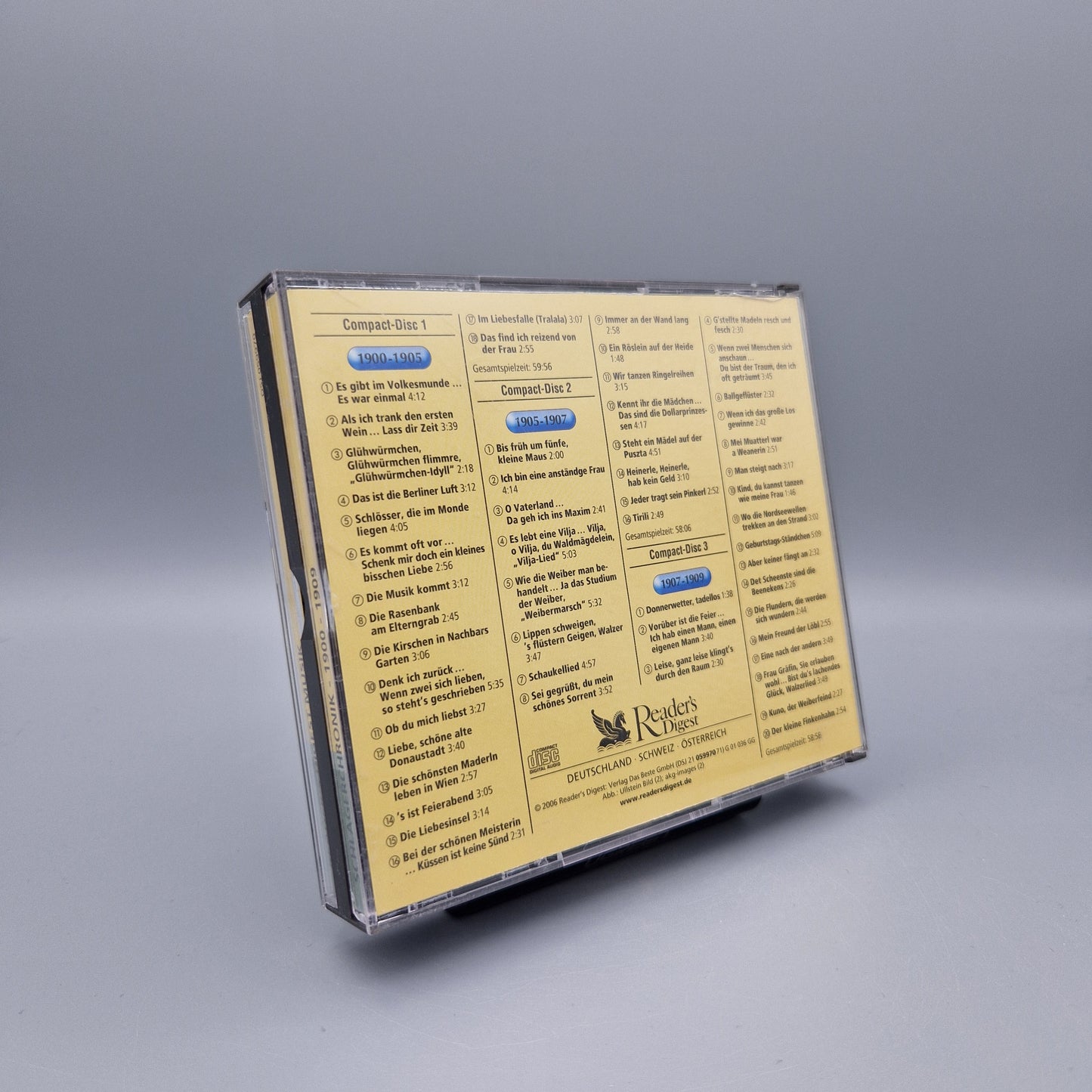 Musik CD: Schlagerchronik des 20. Jahrhunderts: 1900 - 1909 3 CD's Das Beste - Reader's Digest