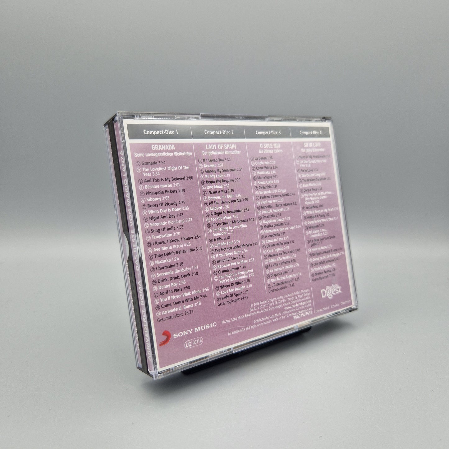 Musik CD: Mario Lanza - Arrivederci Roma 4 CD's Das Beste - Reader's Digest