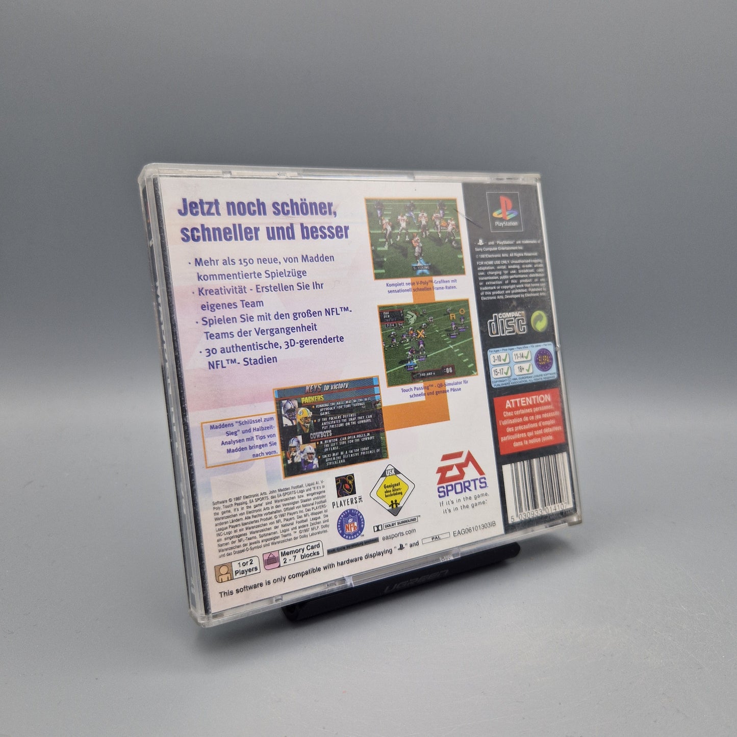 Playstation 1 Spiel: Madden NFL 98 - Hülle defekt	Zustand:	Akzeptabel