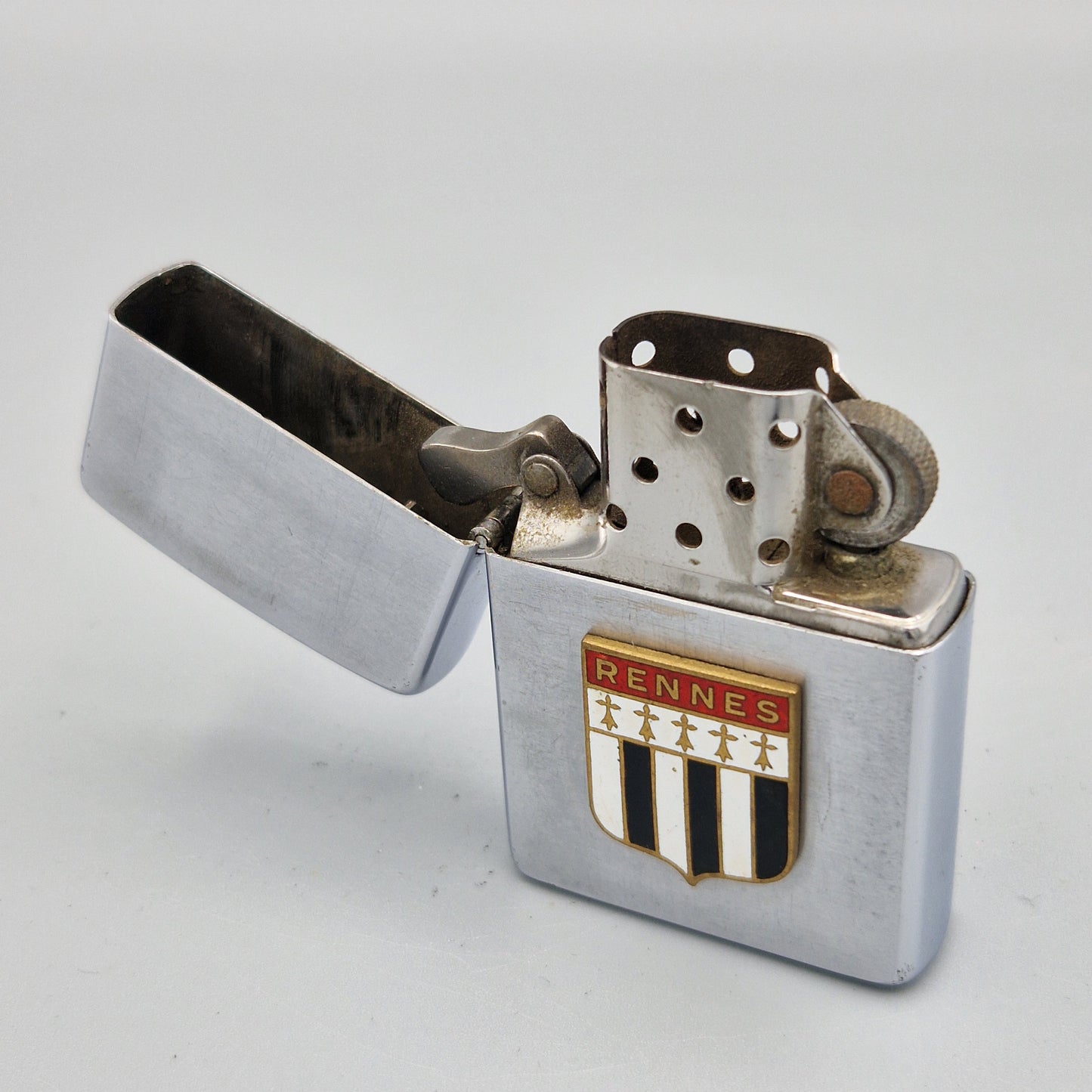 Zippo Feuerzeug Rennes Logo Wappen L VIII (1992) Lighter - gebraucht - ohne OVP