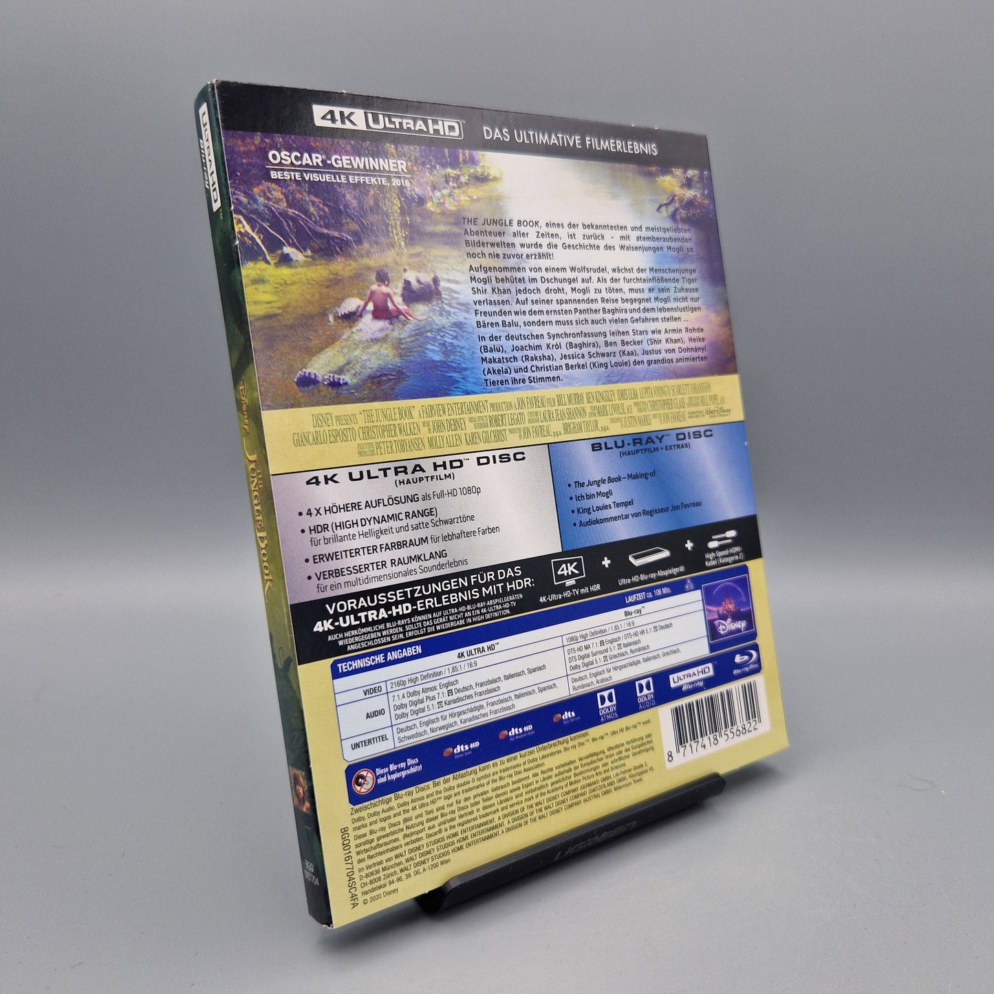 4K Ultra HD Blu-Ray: Disney The Jungle Book im Pappschuber