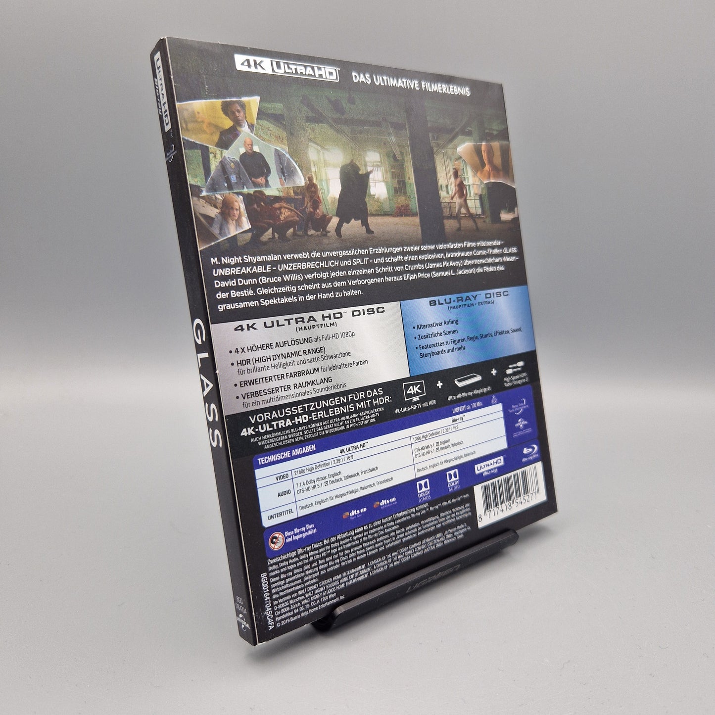 4K Ultra HD Blu-Ray: Glass mit Bruce Willis & Samuel L. Jackson