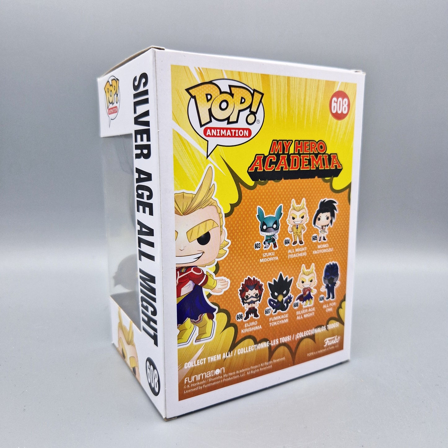 Funko Pop! Animation	My Hero Academia	#608 Silver Age All Might	Glows in the Dark
