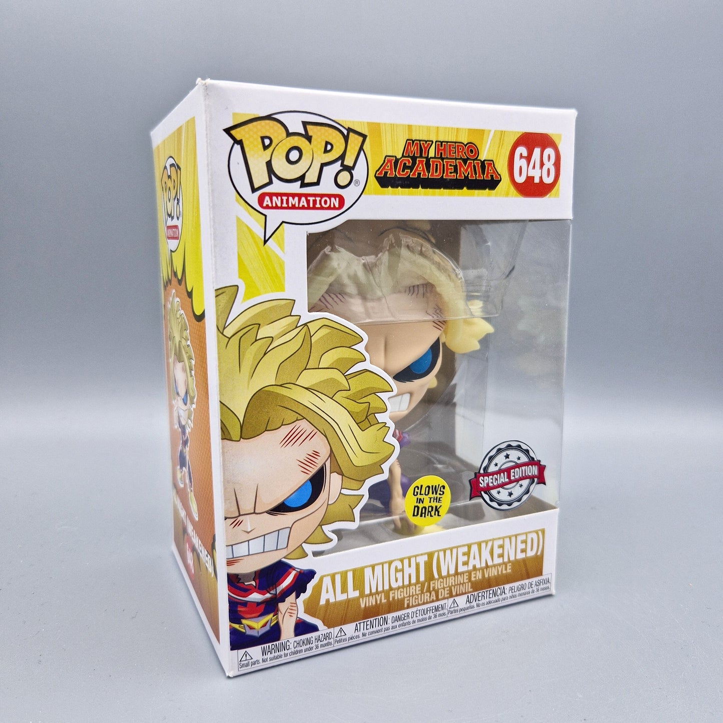 Funko Pop! Animation	My Hero Academia	#648 All Might (Weakened)	Glows in the Dark