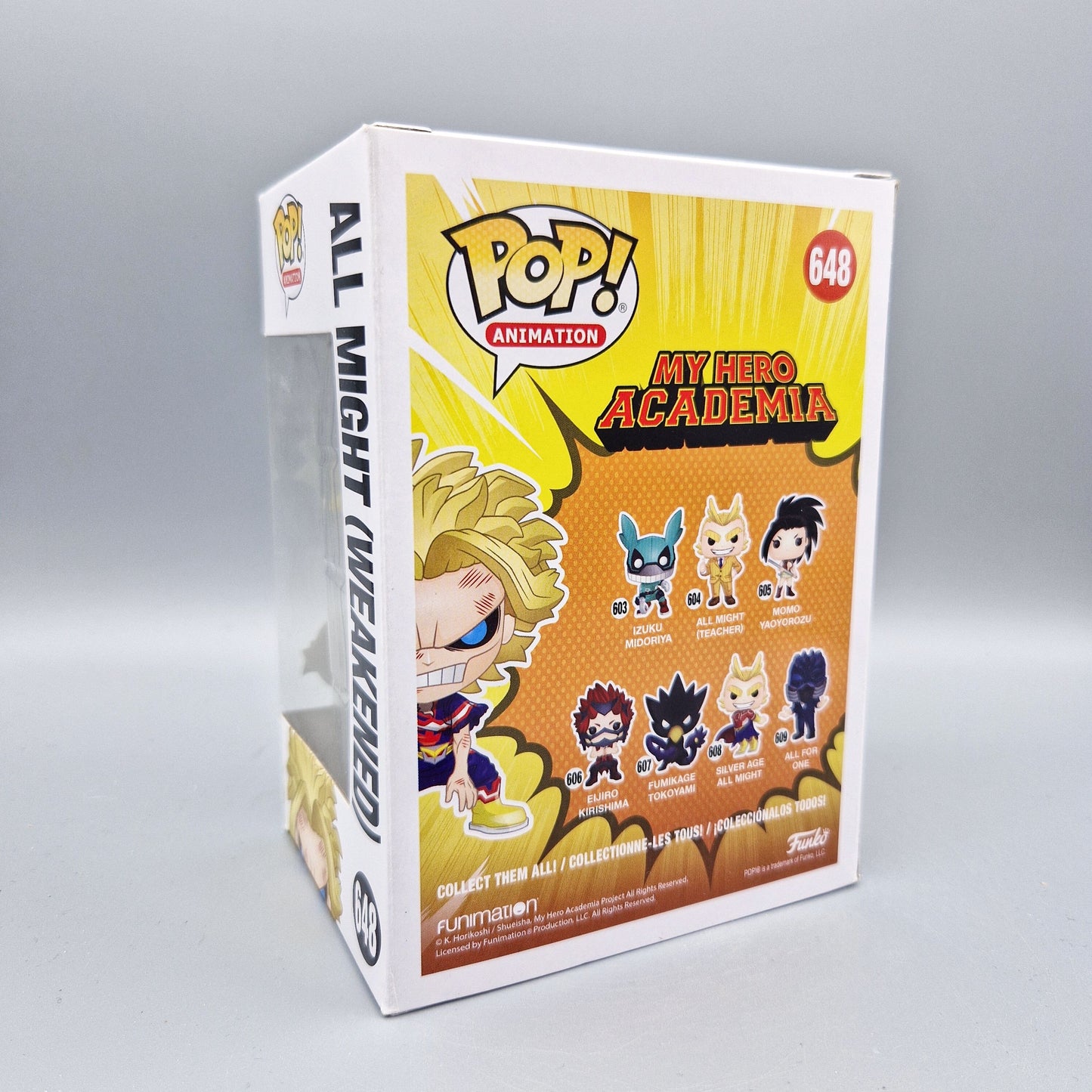 Funko Pop! Animation	My Hero Academia	#648 All Might (Weakened)	Glows in the Dark