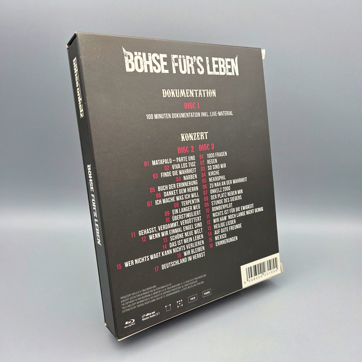 Böhse Onkelz - Böhse für's Leben 3 Blurays Live-Konzert + Dokumentation
