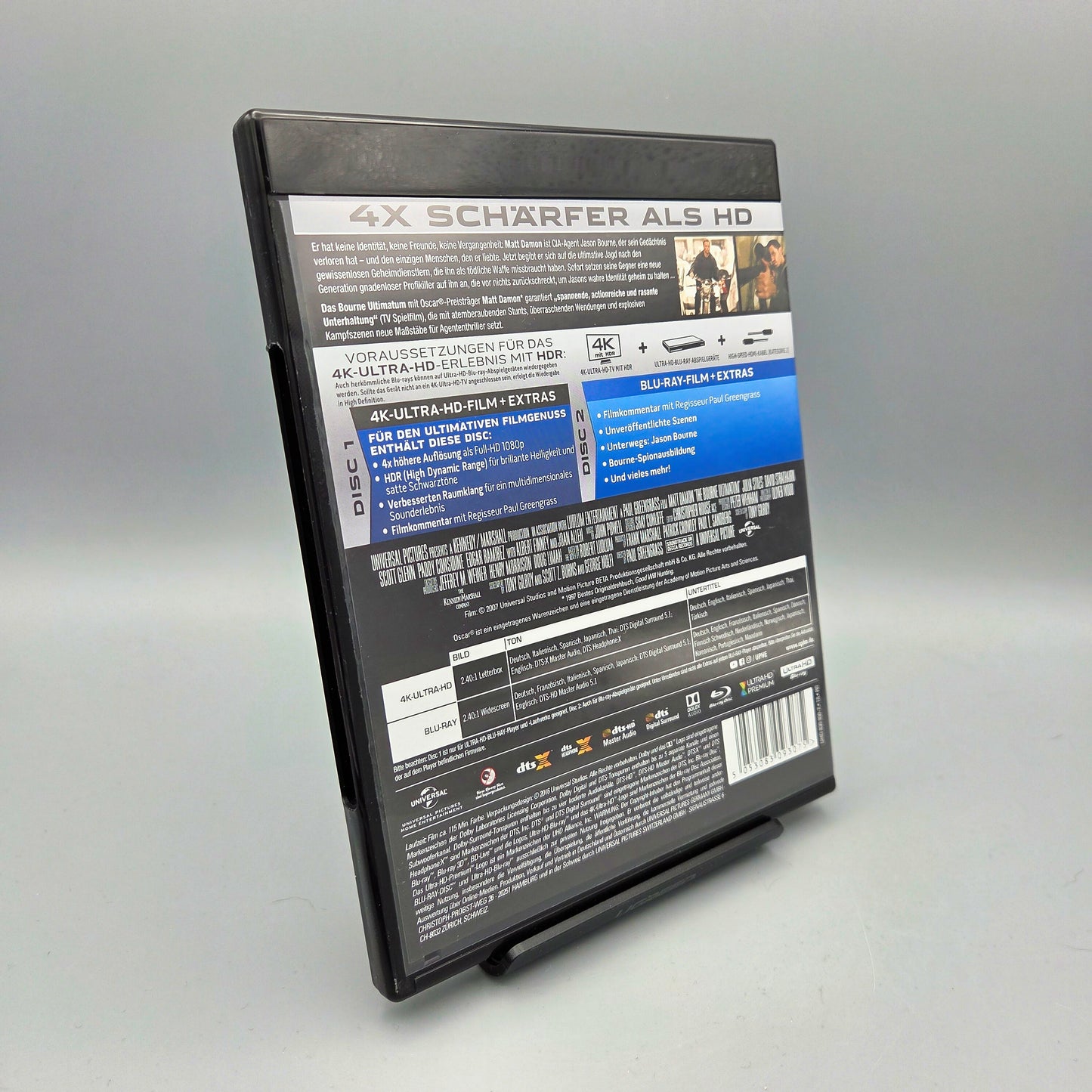 Das Bourne Ultimatum 4K Ultra HD Blu-Ray Film mit Matt Damon