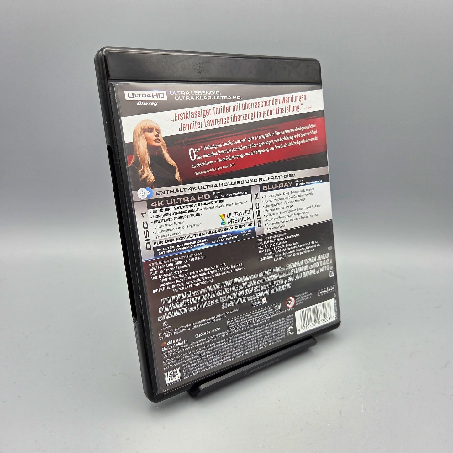Red Sparrow 4K Ultra HD Blu-Ray Film mit Jennifer Lawrence