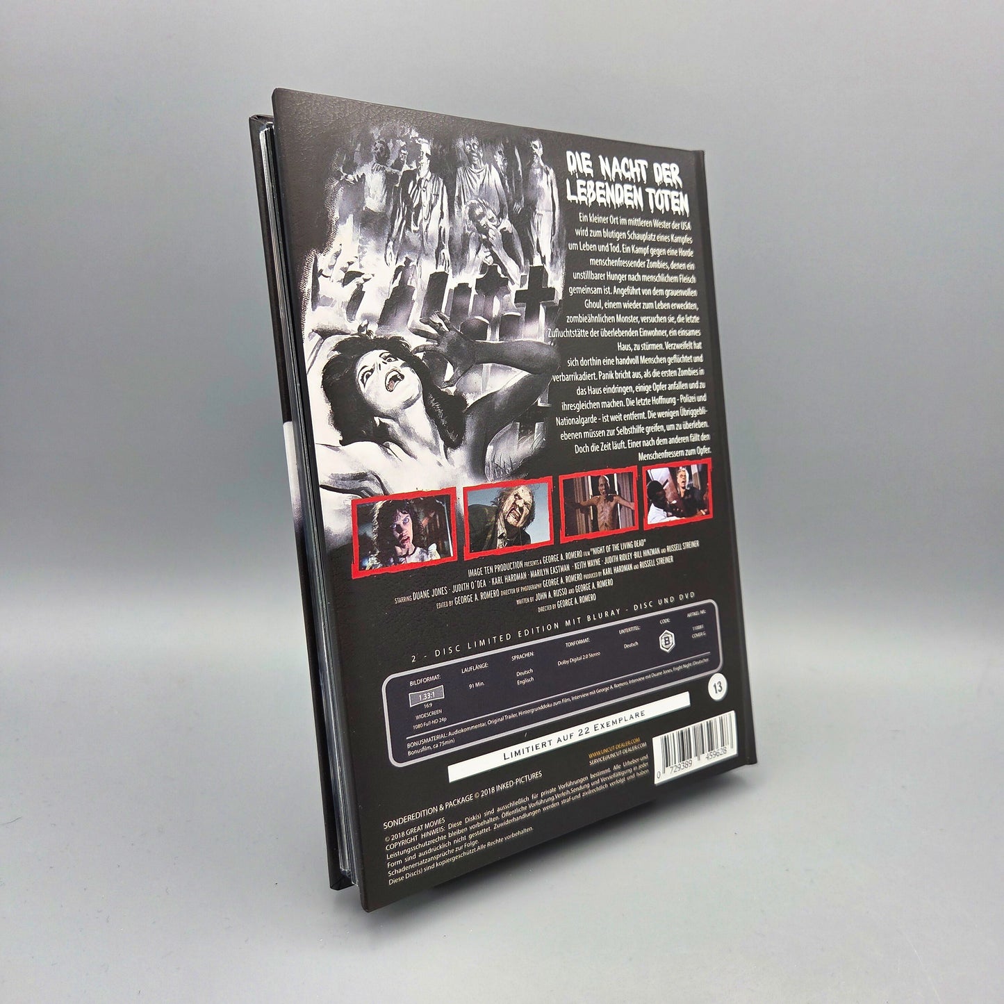 Die Nacht der lebenden Toten Mediabook Blu-Ray Film wattiert - Nr. 13 / 22