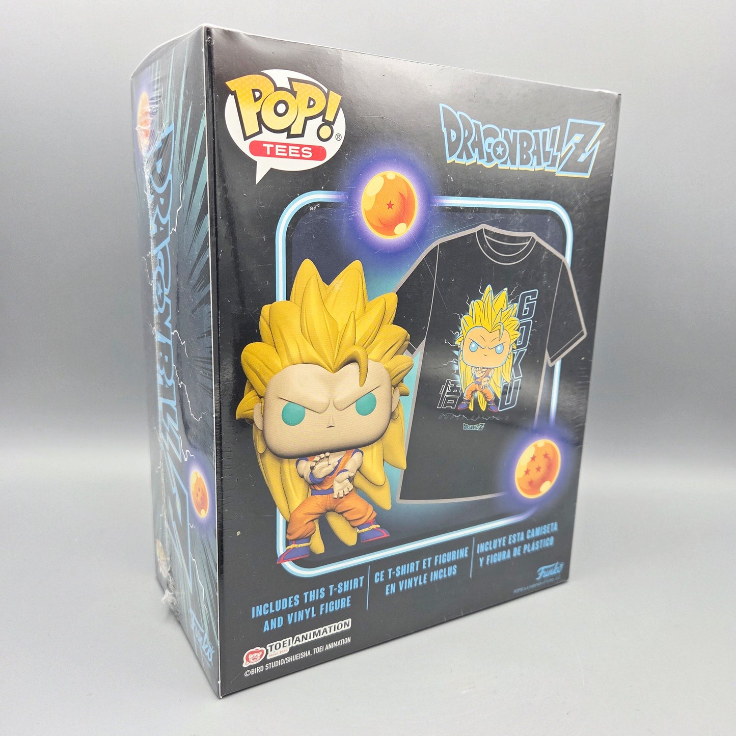 Funko Pop Dragon Ball Z Goku SS3 (GW) Vinylfigur & T-Shirt Gr. XL Tees 100% Baumwolle