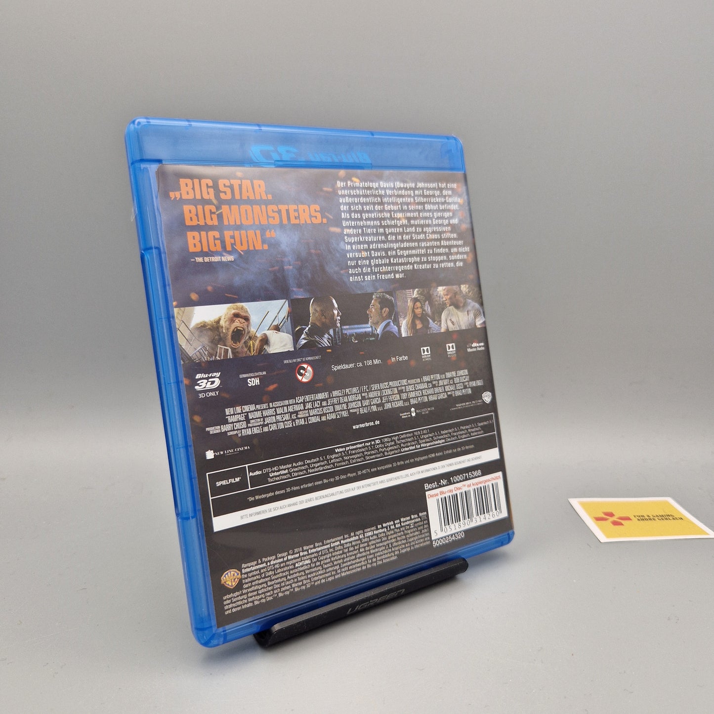 Blu-Ray Film: Rampage: Big Meets Bigger 3D only  Zustand: Sehr Gut