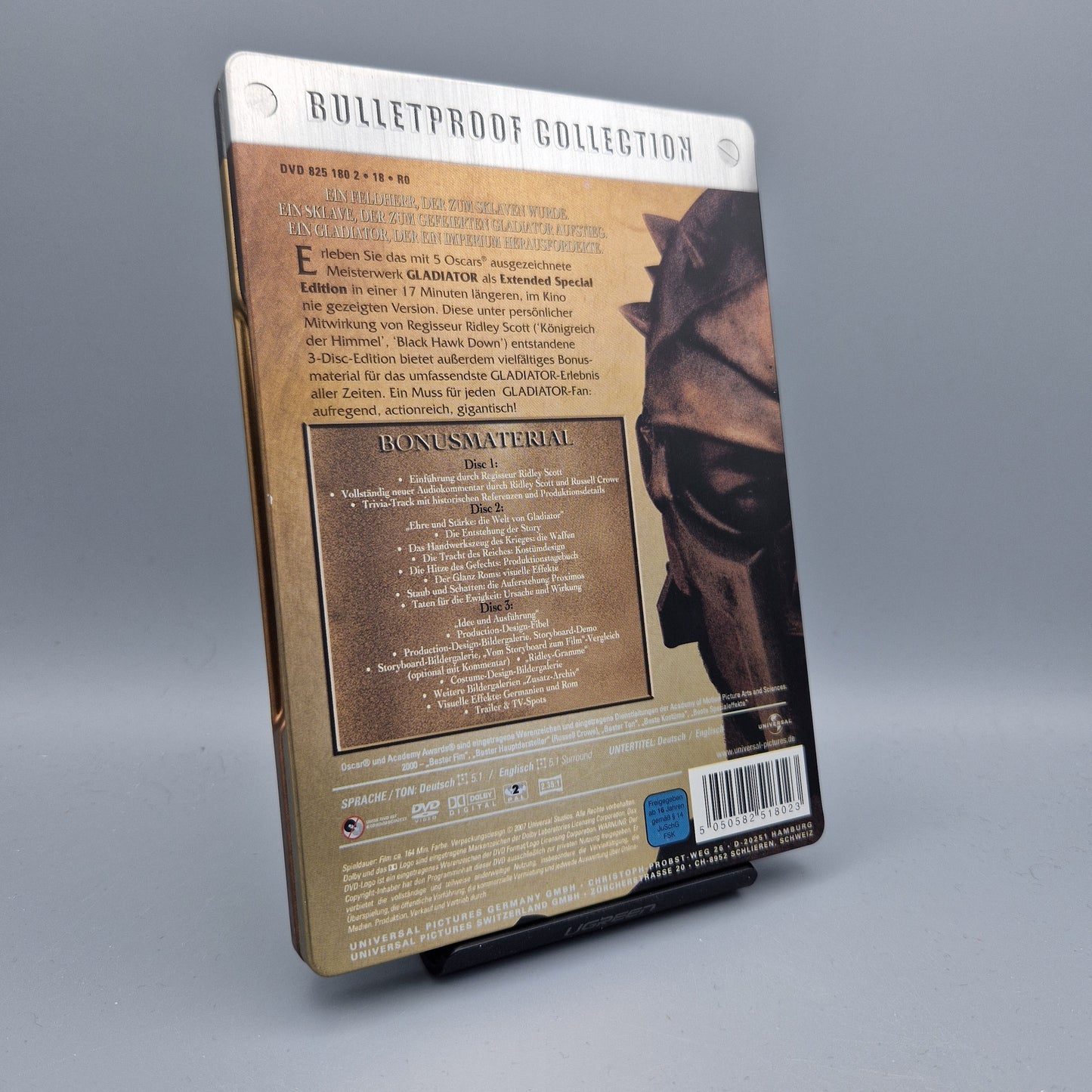 DVD Film: Gladiator	Bulletproof Collection Steelbook mit Russell Crowe