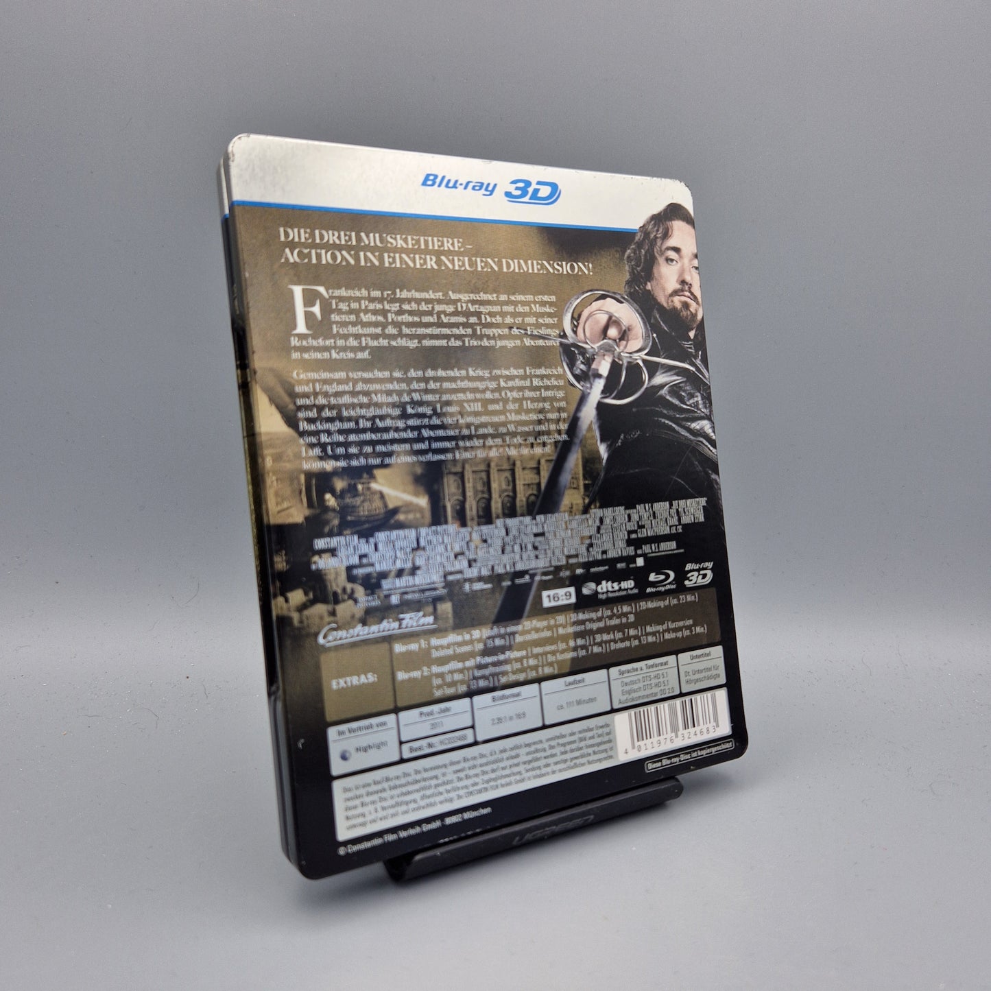 Blu-Ray Film: Die drei Musketiere 3D + 2D Premium Edition	Steelbook		Zustand:	Gut