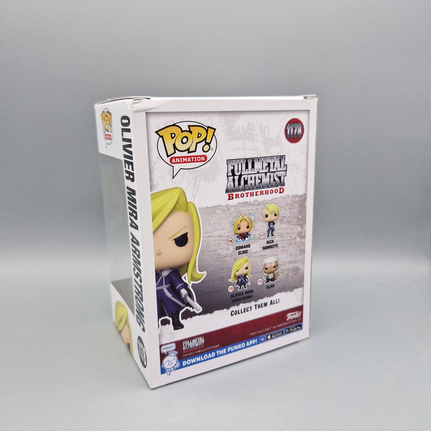 Funko Pop! Animation	Fullmetal Alchemist: Brotherhood	#1178	Olivier Mira Armstrong