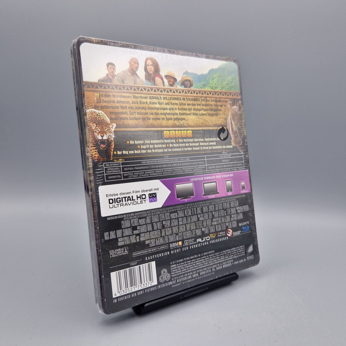Blu-Ray Film: Jumanji	Steelbook		Zustand:	Neu