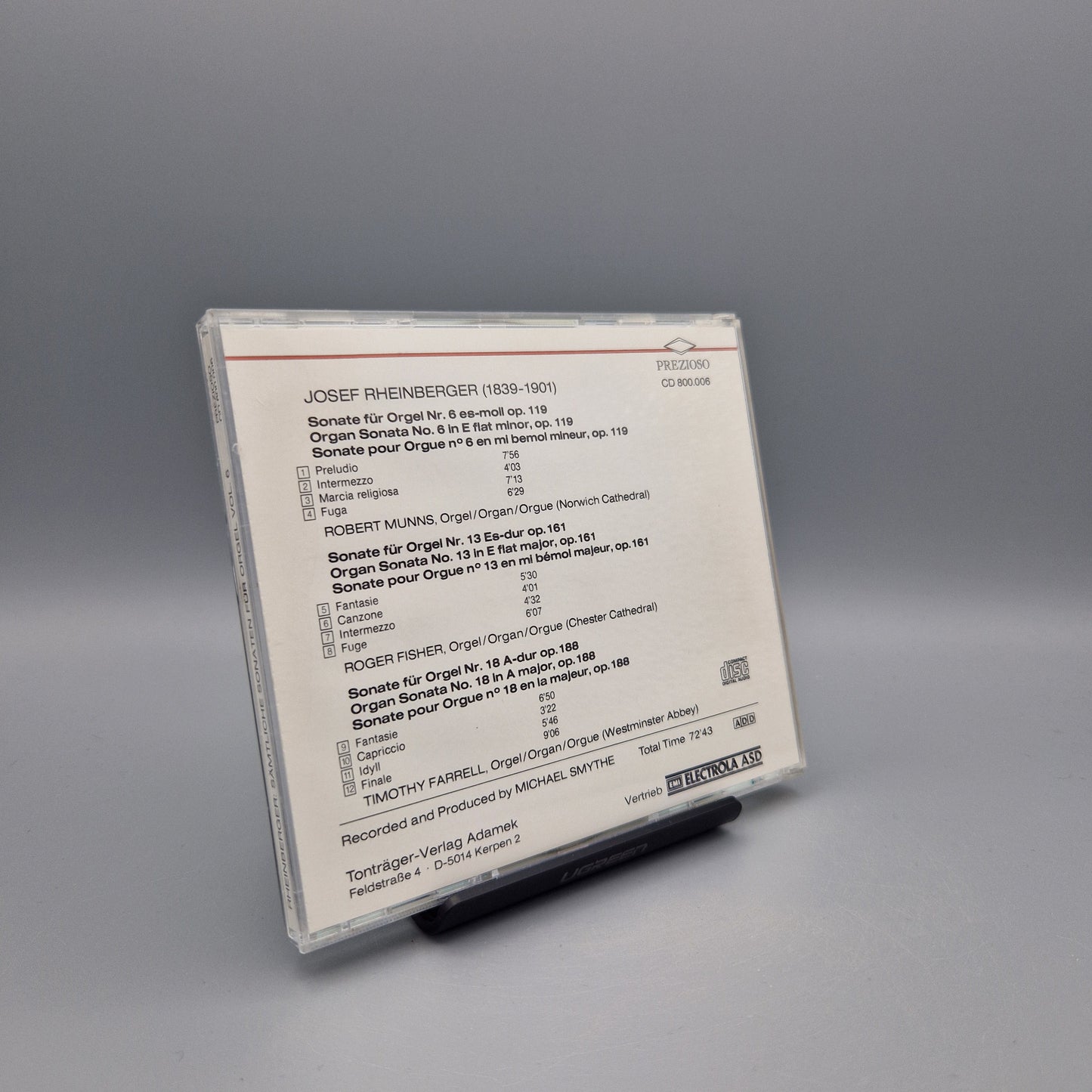 Musik CD: Josef Rheinberger - Sämtliche Sonaten für Orgel	Vol. 6