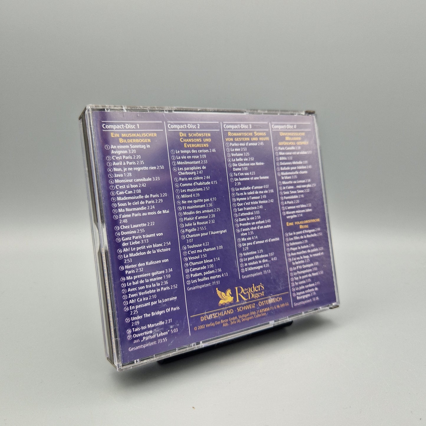 Musik CD: Frankreich, deine Lieder	4 CD's	Das Beste - Reader's Digest