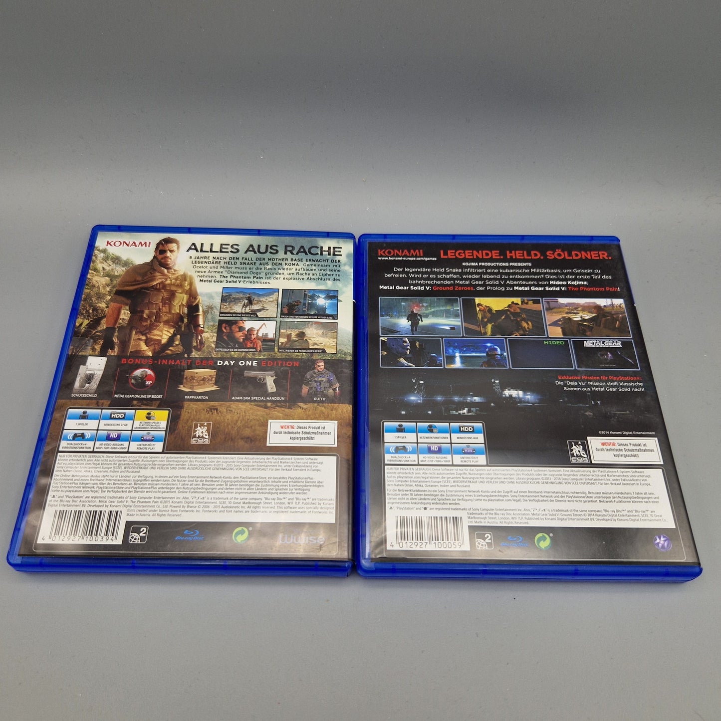 Playstation 4 2-Spiele Set: Metal Gear Solid V Ground Zeroes und The Phantom Pain