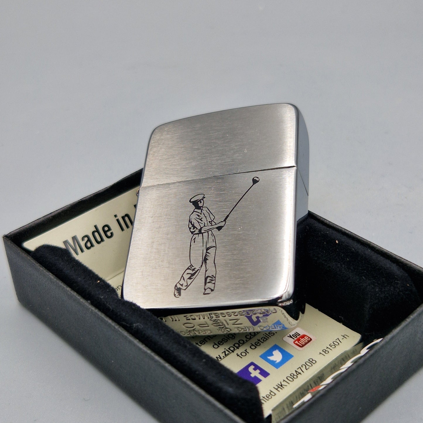 Zippo Feuerzeug Golfer	B18	Lighter - ungezündet