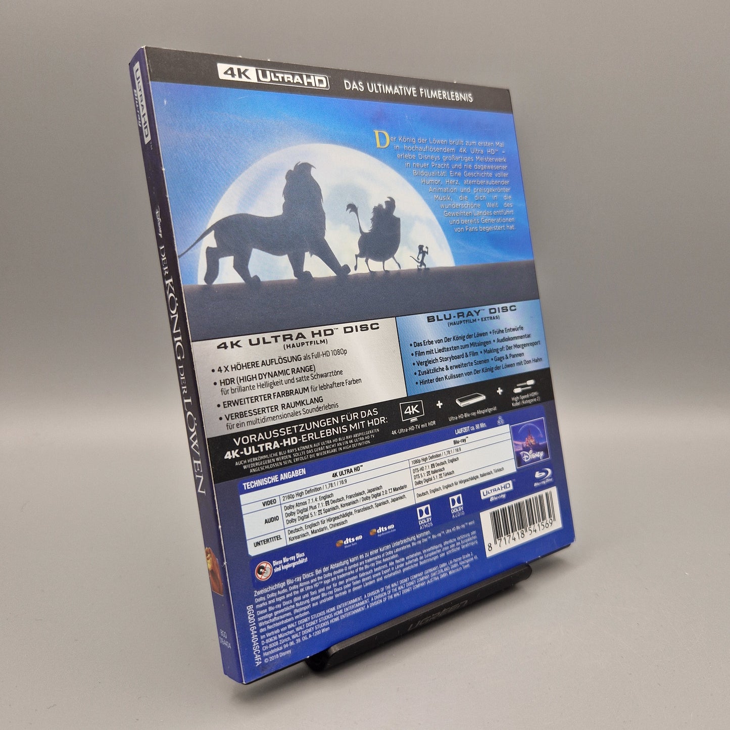 4K Ultra HD Blu-Ray: Disney Der König der Löwen