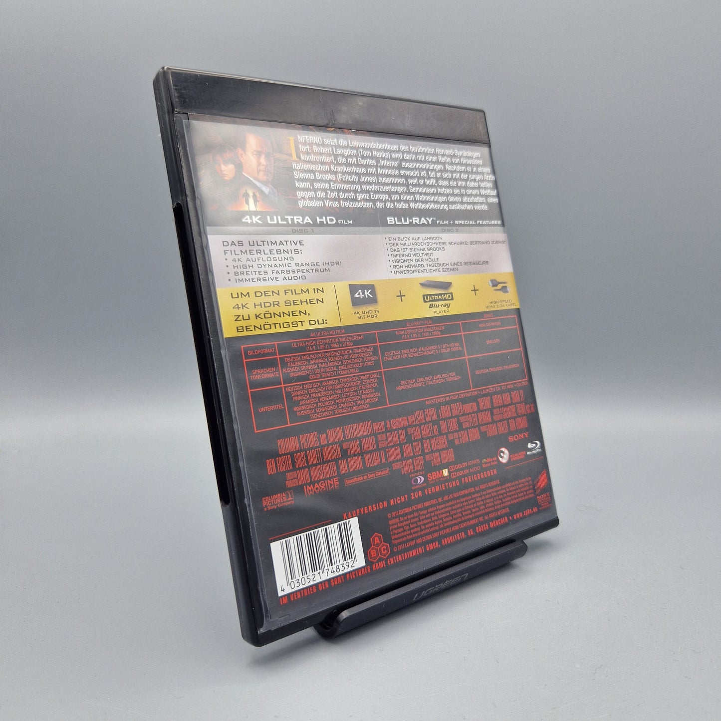 4K Ultra HD Blu-Ray: Inferno		mit Tom Hanks