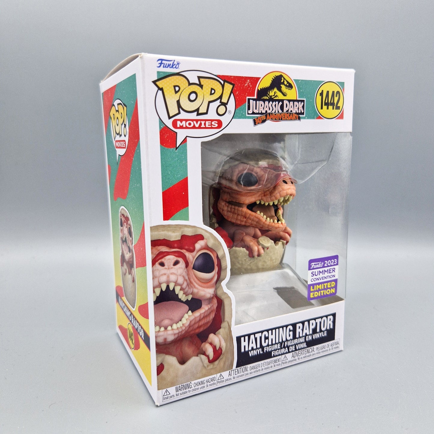 Funko Pop! Movies	Jurassic Park	#1442	Hatching Raptor	2023 Summer Convention