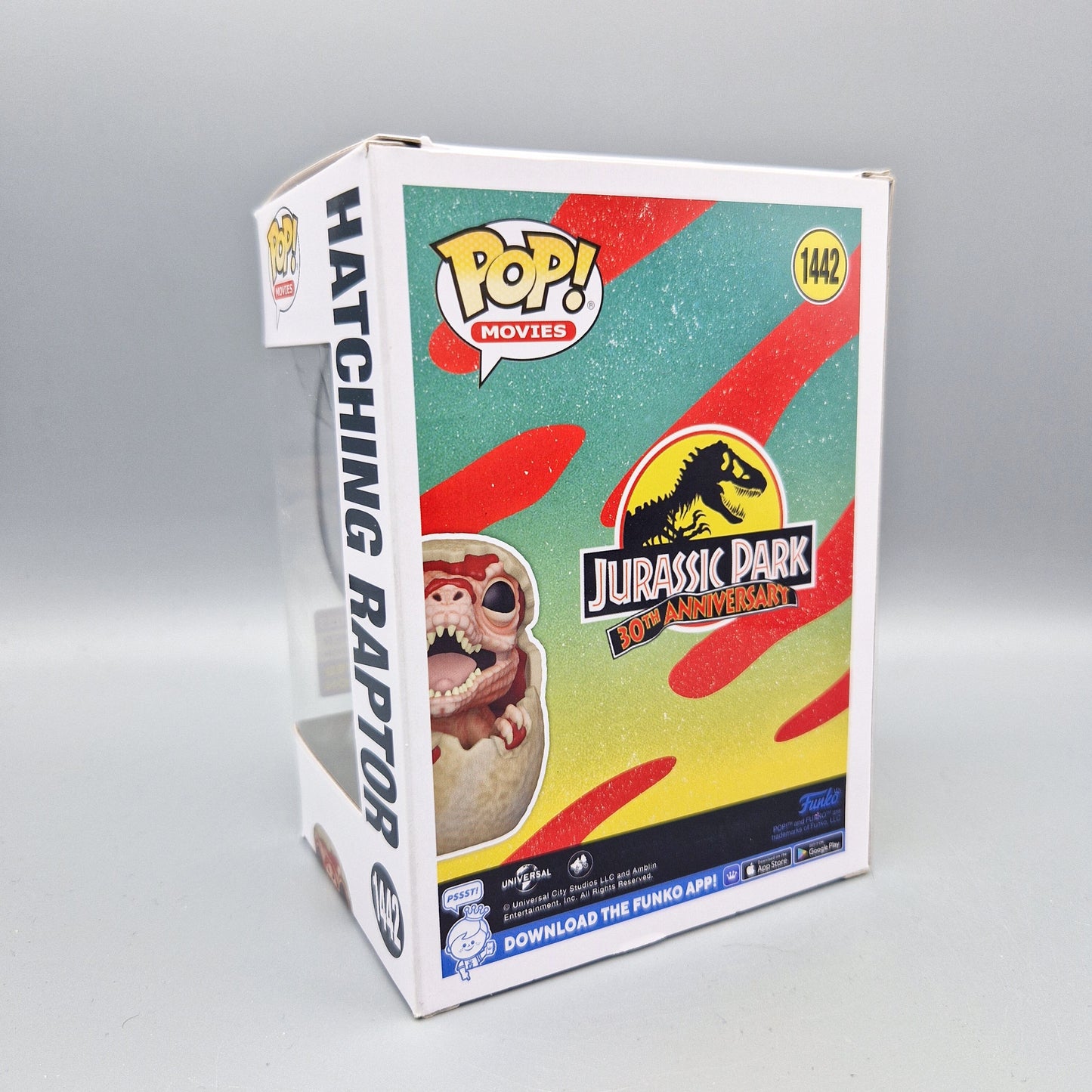 Funko Pop! Movies	Jurassic Park	#1442	Hatching Raptor	2023 Summer Convention