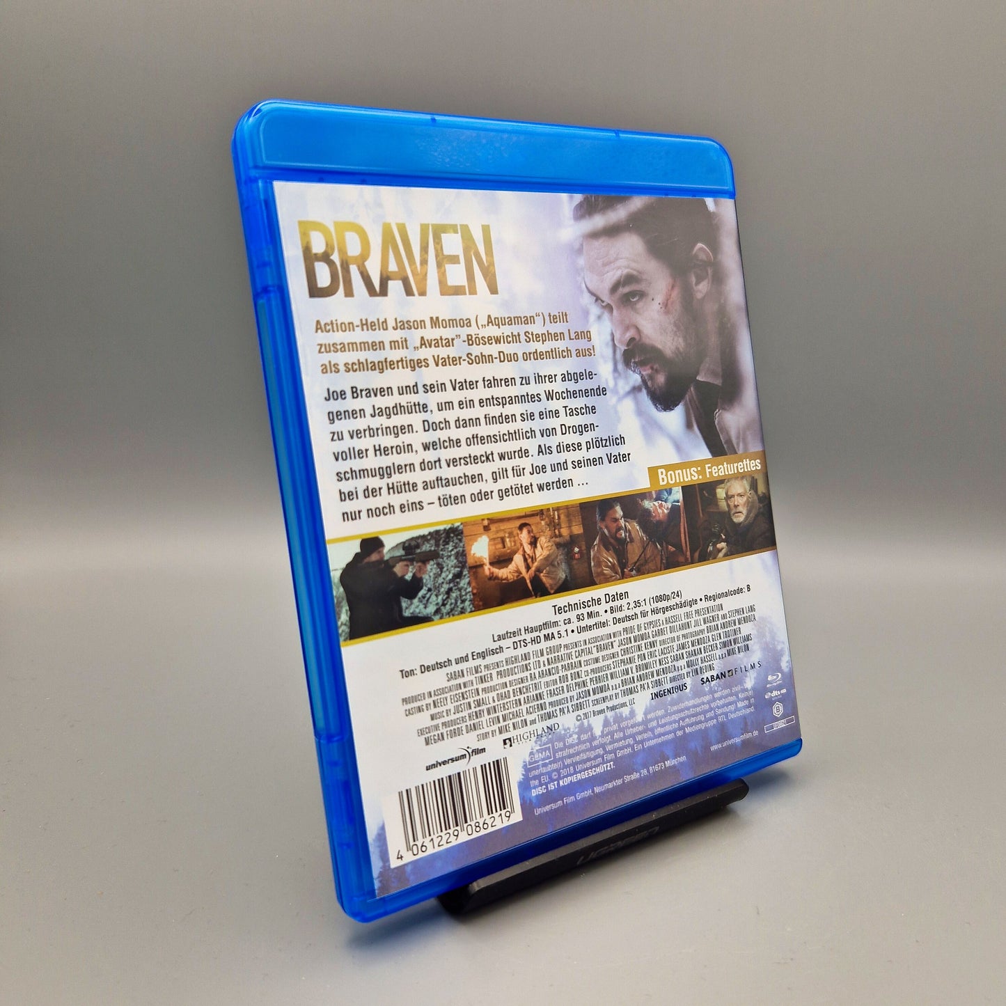Braven		Blu-Ray Film	mit Jason Momoa	Zustand:	Sehr Gut