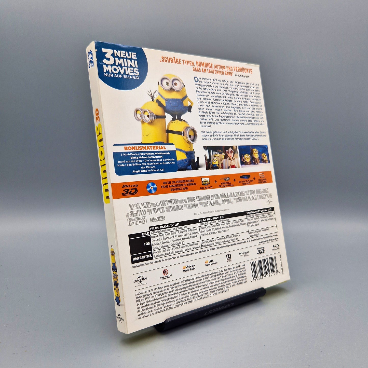 Minions	3D und 2D	Blu-Ray Film	im Pappschuber