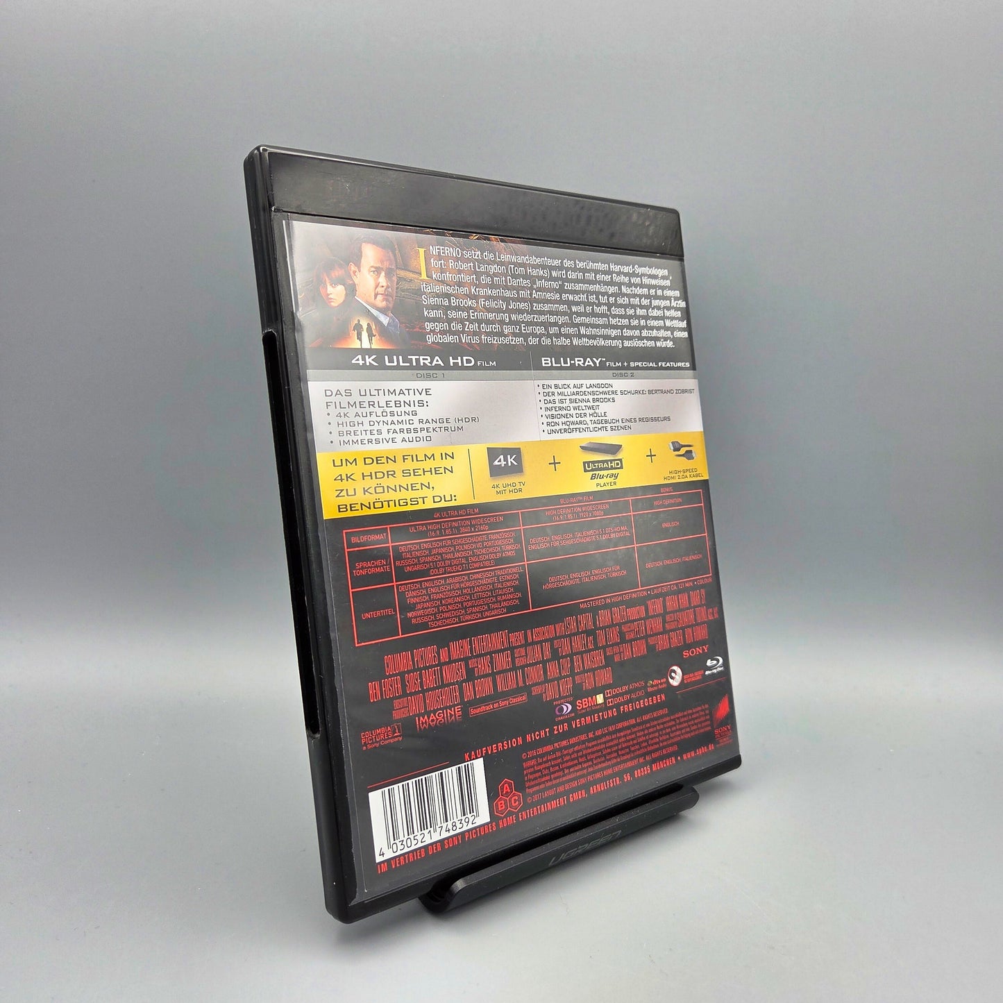 Inferno		4K Ultra HD	nur 4K-Disc enthalten, Bluray-Disc fehlt
