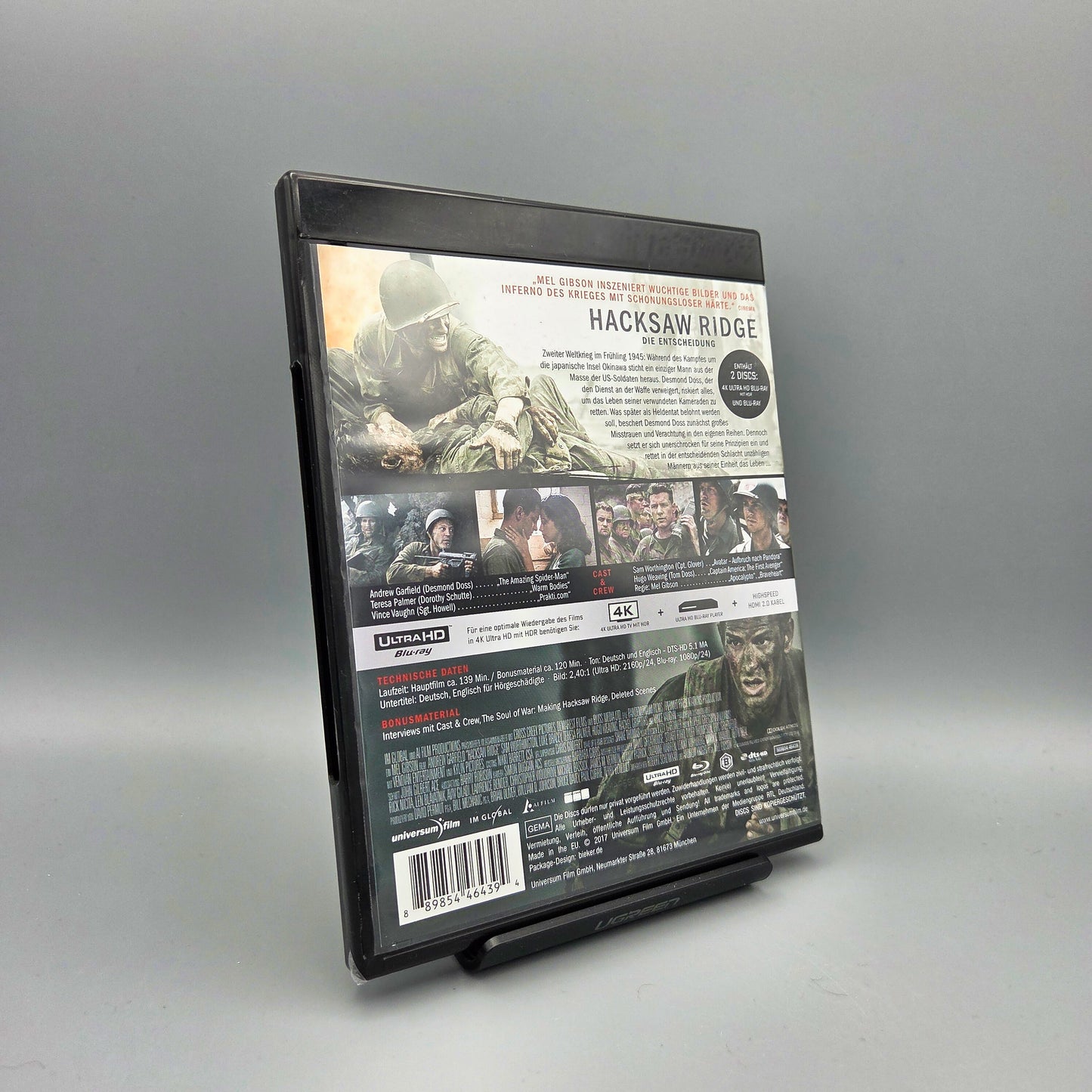 Hacksaw Ridge		4K Ultra HD	nur 4K-Disc enthalten, Bluray-Disc fehlt