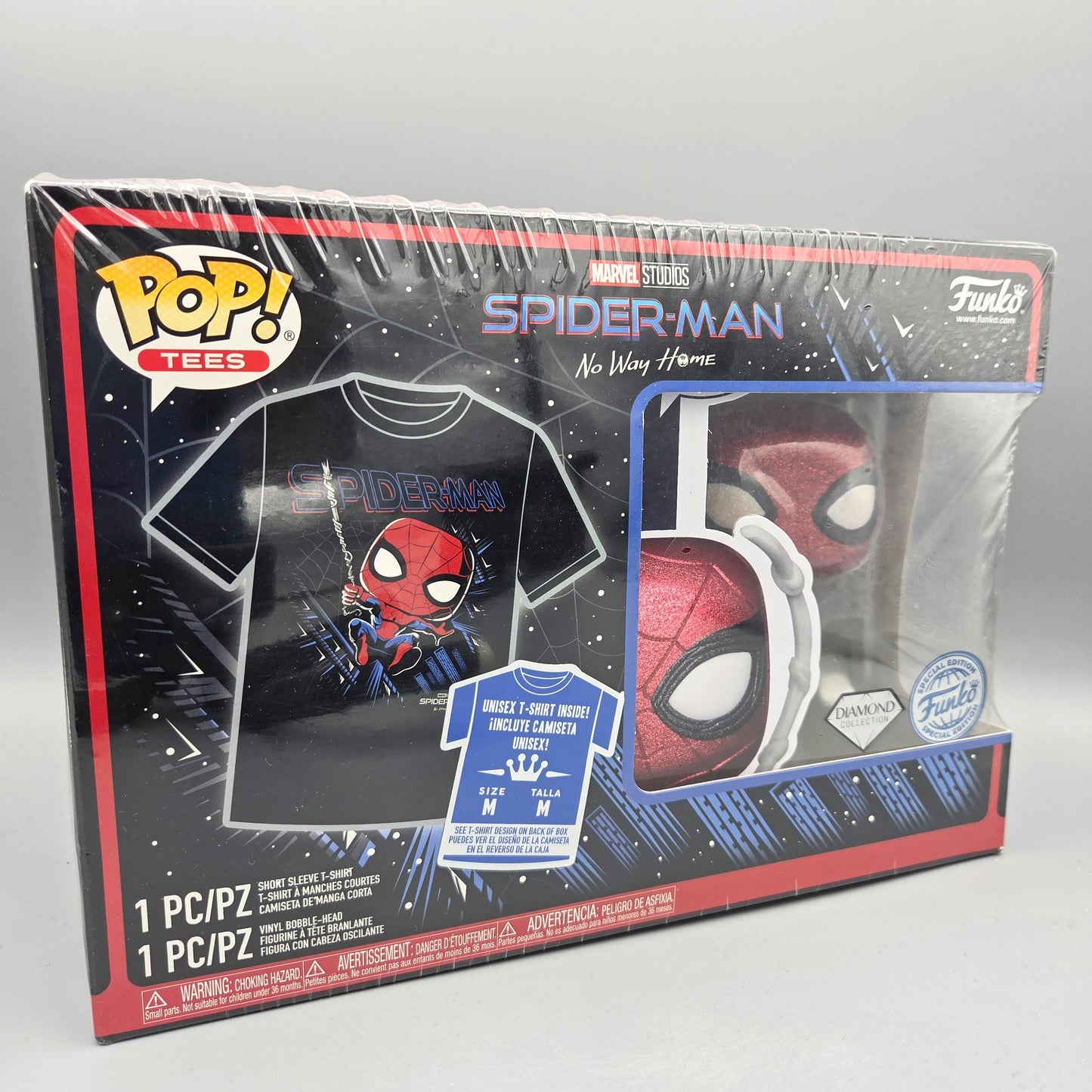 Funko Pop! Marvel - Spider-Man	#1160 Spider-Man Diamond & T-Shirt Größe M