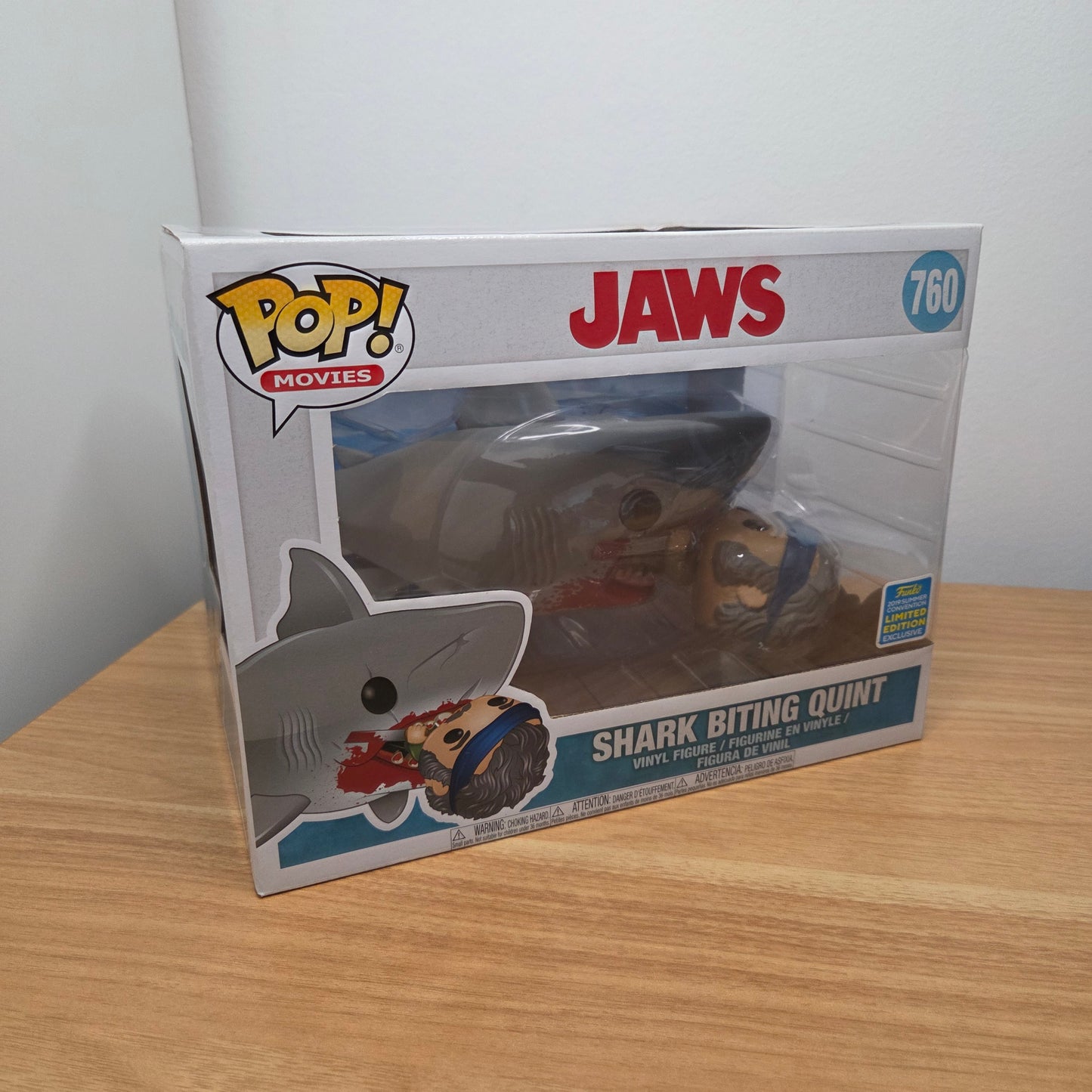 Funko Pop! Jaws - Der weiße Hai	#760 Shark biting Quint	2019 Summer Convention	Movies	6-Inch