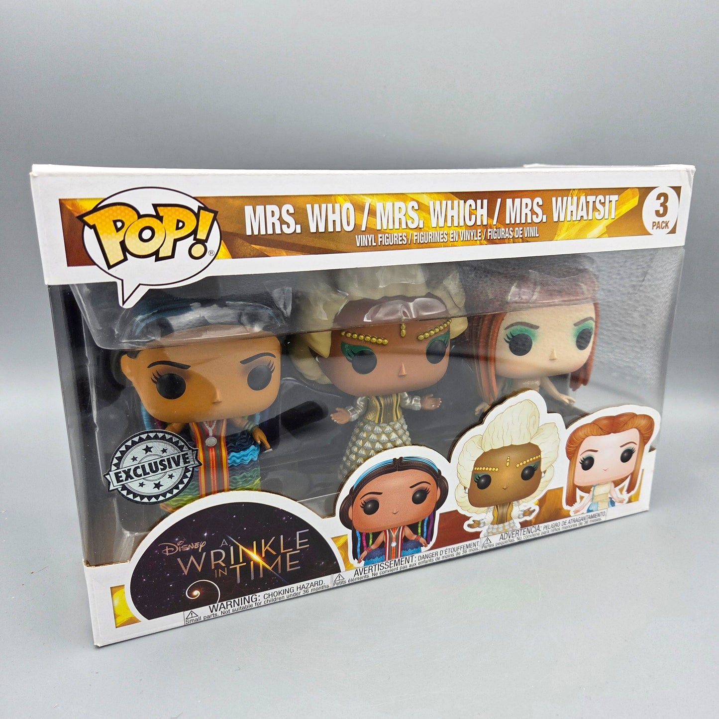 Funko Pop! A Wrinkle in Time	3 Pack: Mrs. Who / Mrs. Which / Mrs. Whatsit	Exclusive	Disney	Vinylfigur