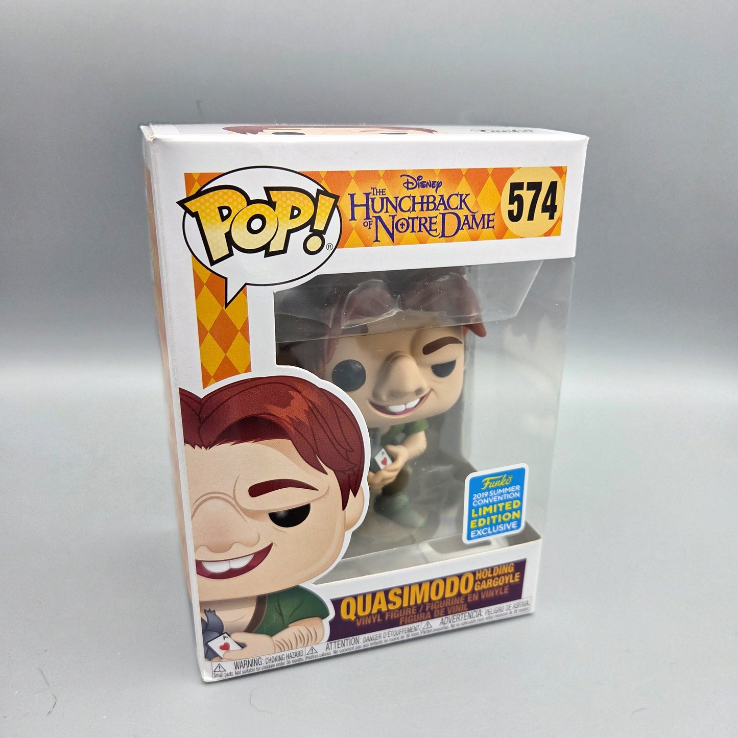 Funko Pop! The Hunchback of Notre Dame	#574 Quasimodo holding Gargoyle	2019 Summer Convention	Disney	Vinylfigur