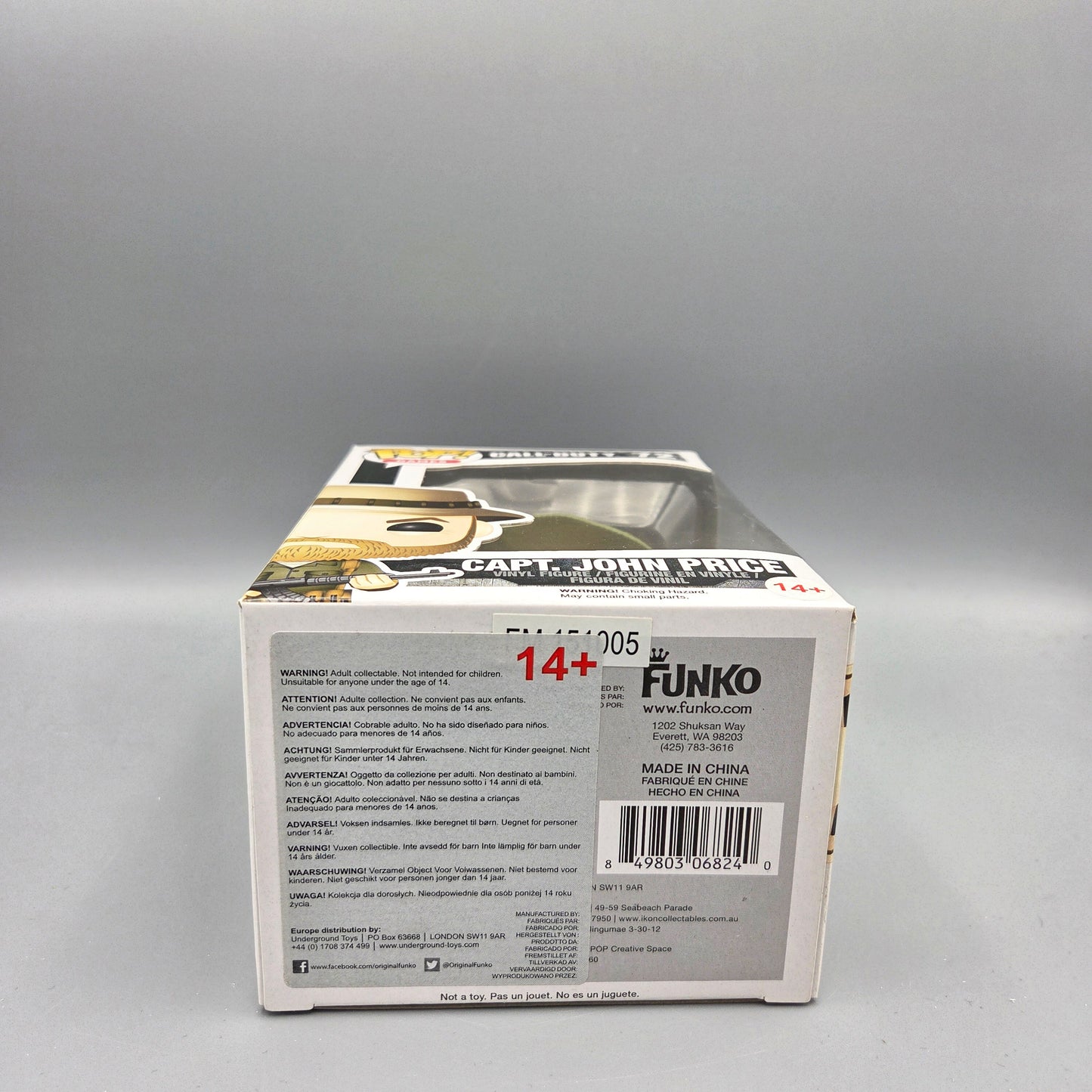 Funko Pop! Call of Duty	#72 Capt. John Price		Games	Vinylfigur