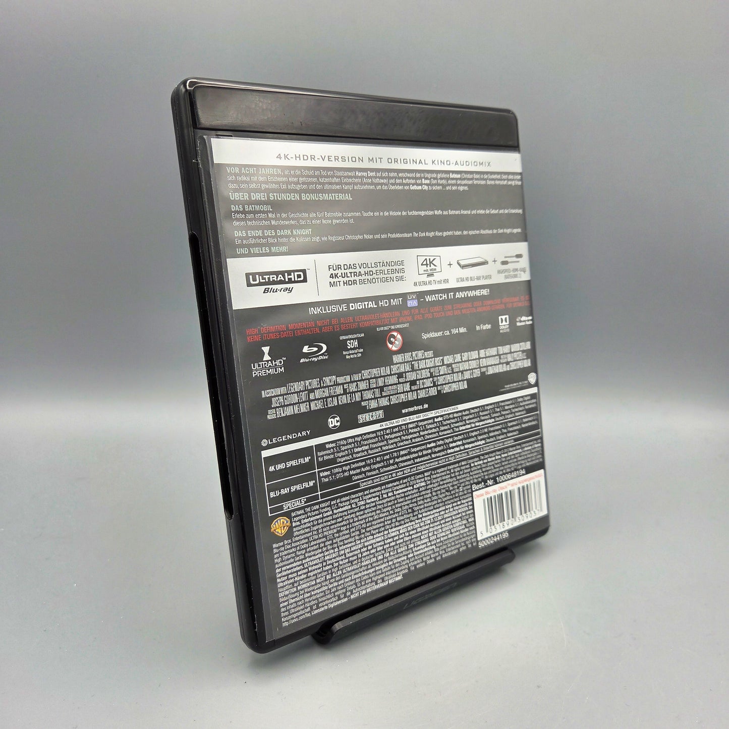 The Dark Knight Rises		4K Ultra HD Blu-Ray Film	mit Christian Bale	Zustand:	Sehr Gut