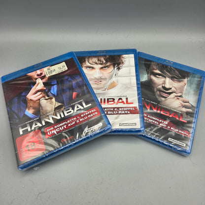 Set: Hannibal Staffel 1, 2 und 3		Blu-Ray	mit Mads Mikkelsen	Zustand:	Neu