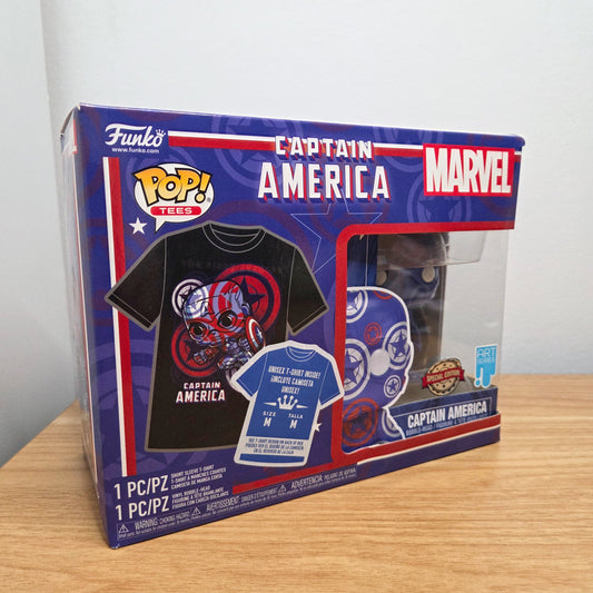 Funko Pop! #36 Captain America Art Series	Set mit T-Shirt Gr. M ungetragen Marvel