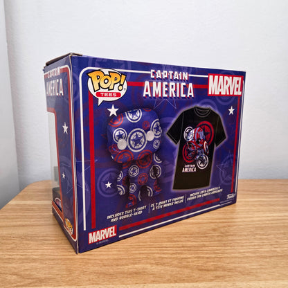 Funko Pop! #36 Captain America Art Series	Set mit T-Shirt Gr. M ungetragen Marvel