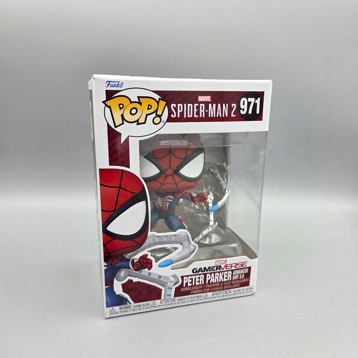 Funko Pop! Spider-Man 2	#971 Peter Parker Advanced Suit 2.0		Marvel	Vinylfigur