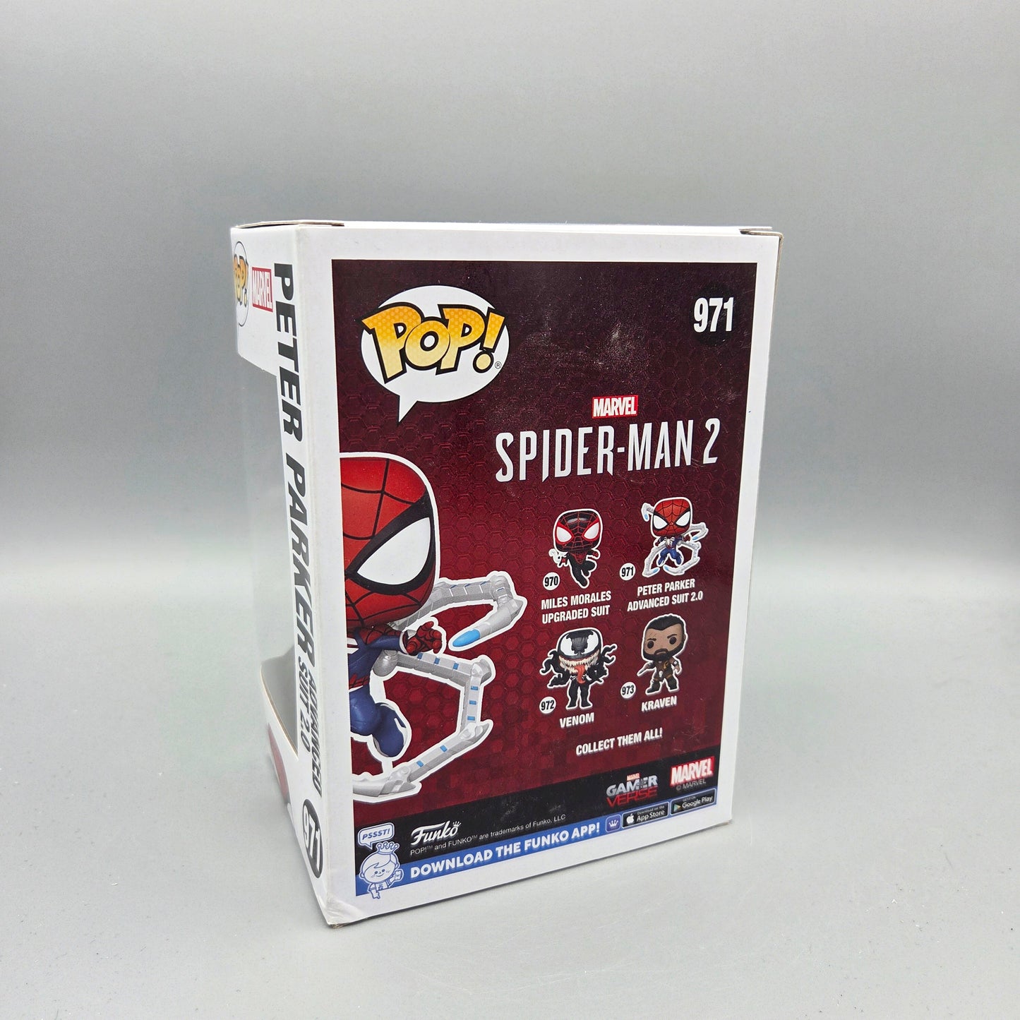 Funko Pop! Spider-Man 2	#971 Peter Parker Advanced Suit 2.0		Marvel	Vinylfigur