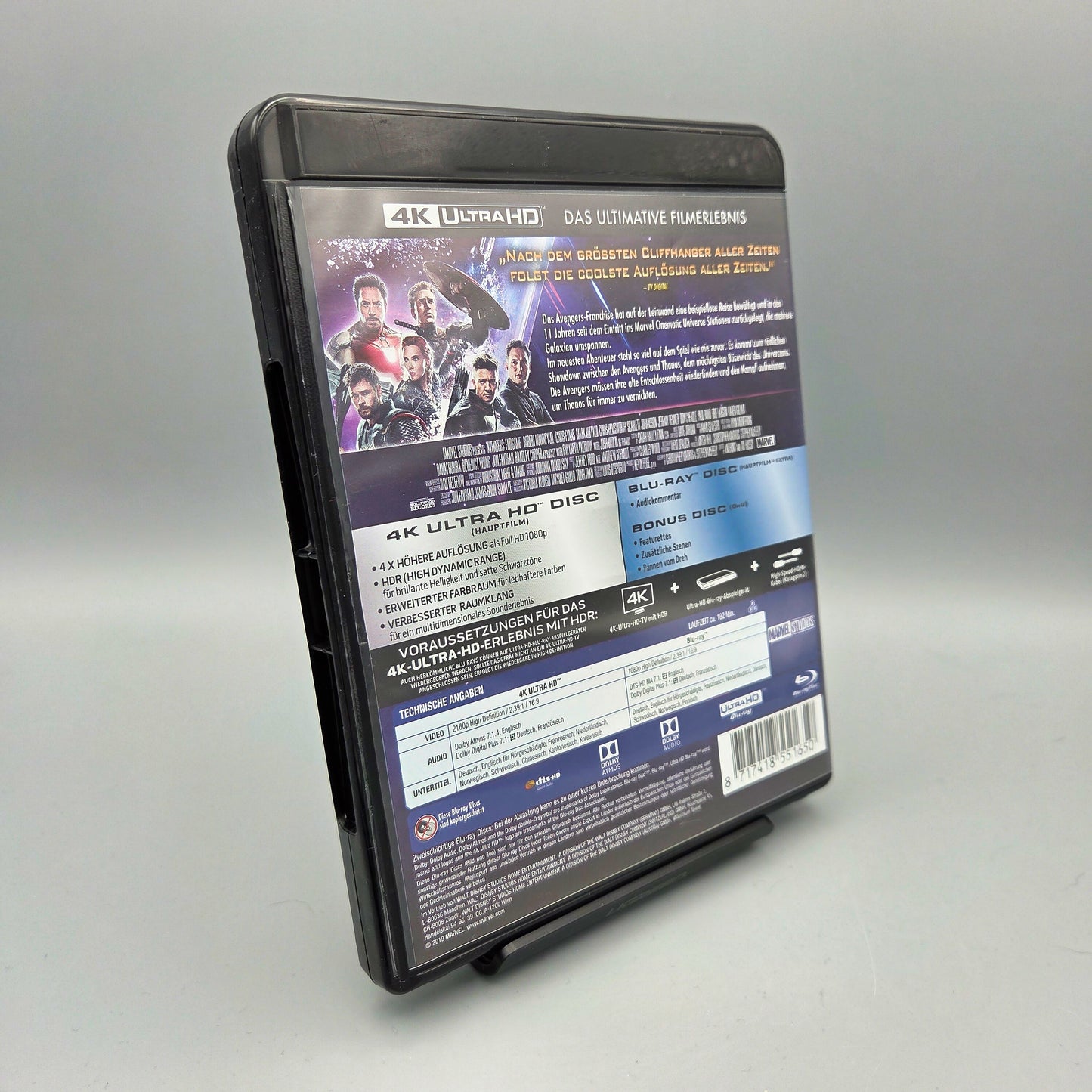 Marvel's Avengers: Endgame		4K Ultra HD Blu-Ray Film	nur 4K-Disc enthalten, Bluray-Disc fehlt