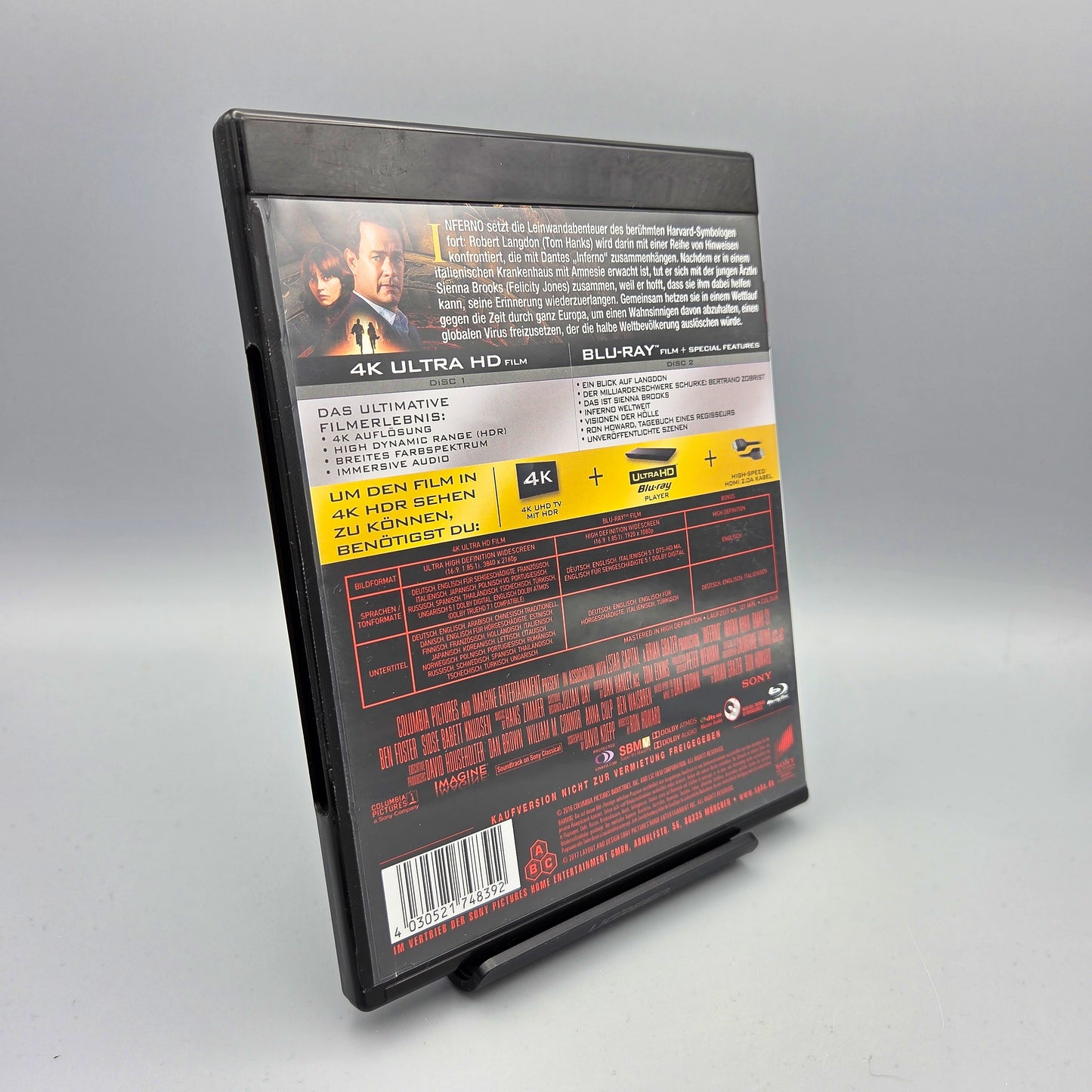 Inferno		4K Ultra HD Blu-Ray Film	mit Tom Hanks