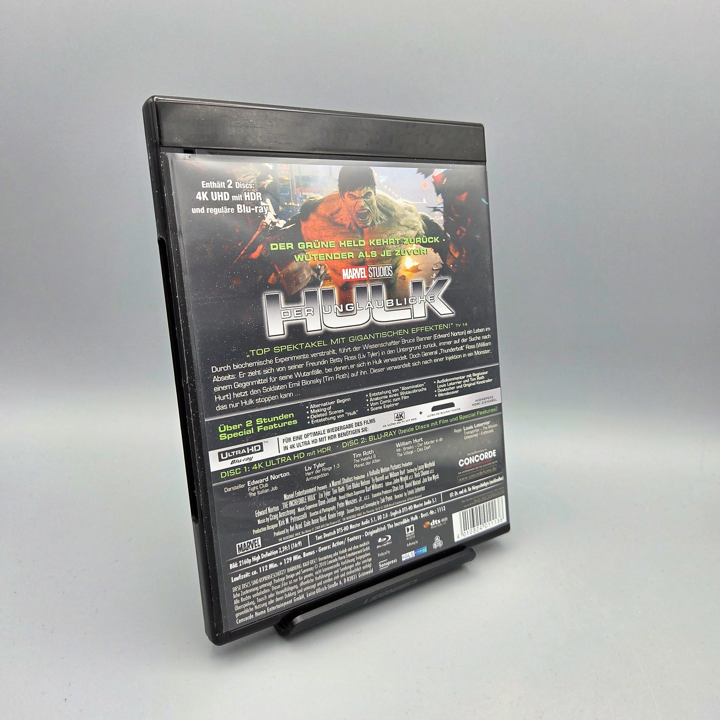 Der unglaubliche Hulk		4K Ultra HD Blu-Ray Film	mit Edward Norton
