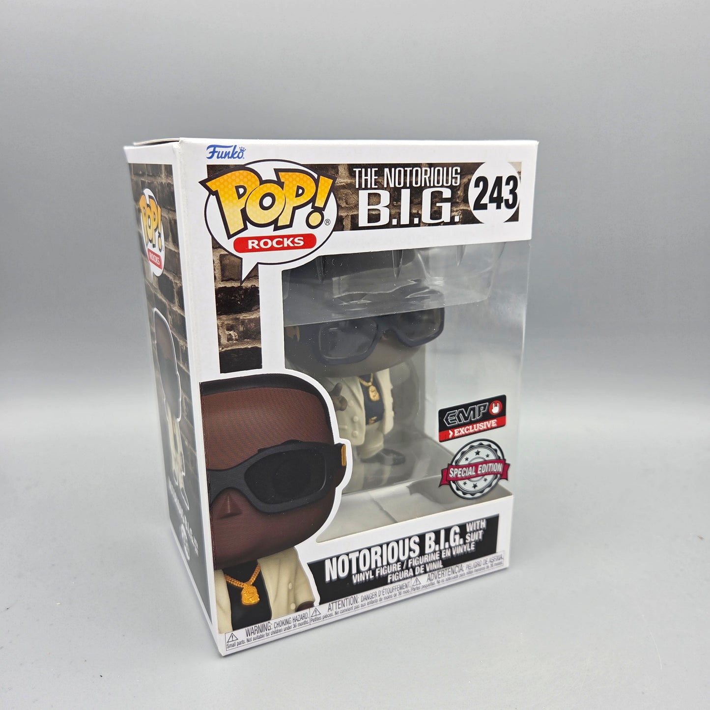 Funko Pop! The Notorious B.I.G.	#243 Notorious B.I.G. with Suit	Special Edition	Rocks	Vinylfigur