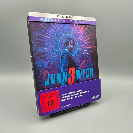John Wick: Kapitel 3	Steelbook	Blu-Ray Film	mit Keanu Reeves